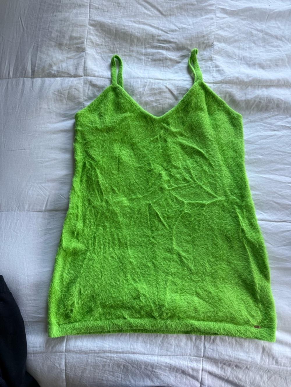 Savage X Fenty Neon Green Fuzzy Cami Dress